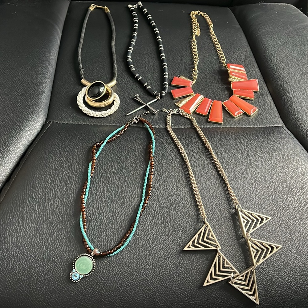 #25 variety material necklaces bundle